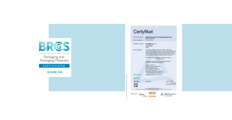 Koopress отримує сертифікат BRCGS для упакованих матеріалів